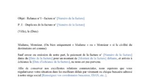 Lettre de relance client